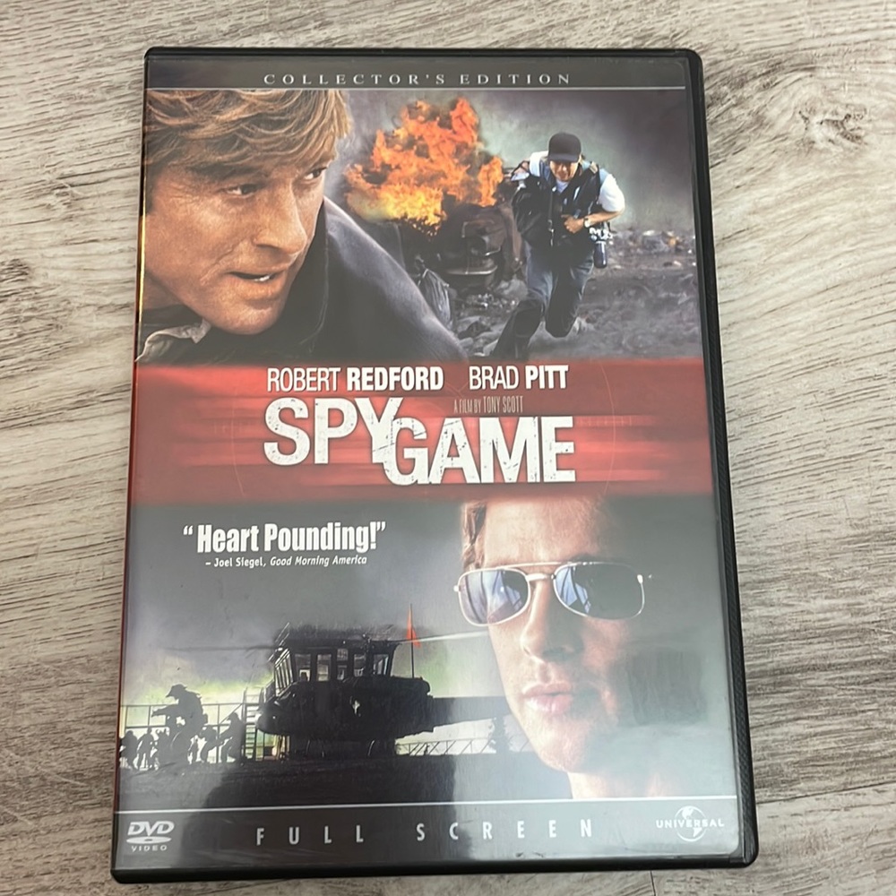 Spy Game Movie DVD 2001 Rated R Action, Crime, Thriller 2h 6m Brad Pitt